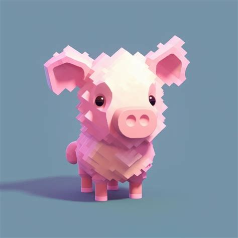 Premium Ai Image Creating A Cute Pig Character In Minecraft With