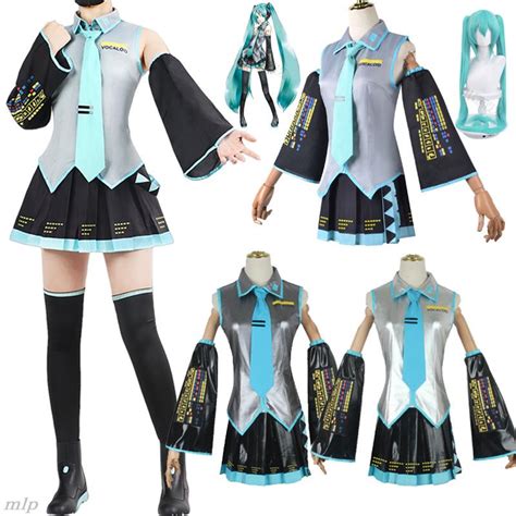 Cos Vocaloid Miku Cosplay Wig Costume Japan Midi Dress Beginner Future