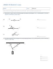 Hmwk Newton S Laws Docx Hmwk Newton S Laws Name Class Phy