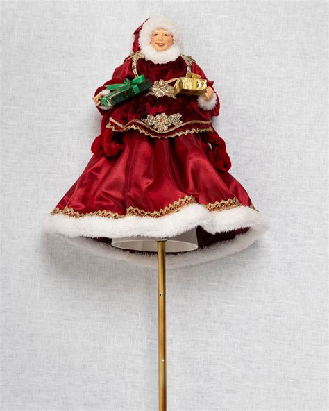 Santa and Mrs Claus Christmas Tree Toppers | Balsam Hill