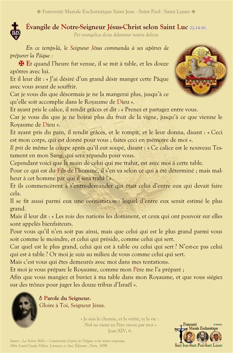 Renaissance Française on Twitter Évangile de notre Seigneur Jésus