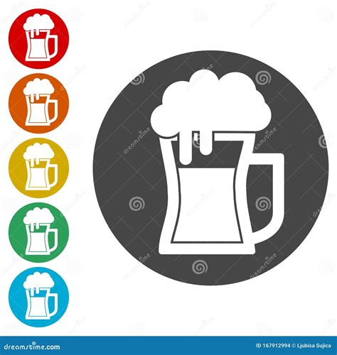 Conjunto De Iconos De La Copa De Cerveza Ilustración Del Vector