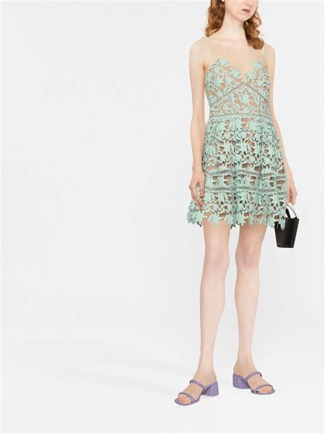 Self Portrait Lace Panel Spaghetti Strap Dress Farfetch