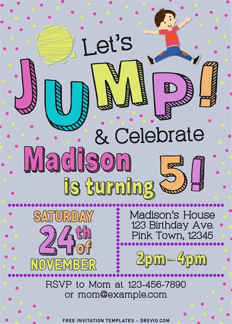 11 Lets Jump Birthday Invitation Templates Download Hundreds Free