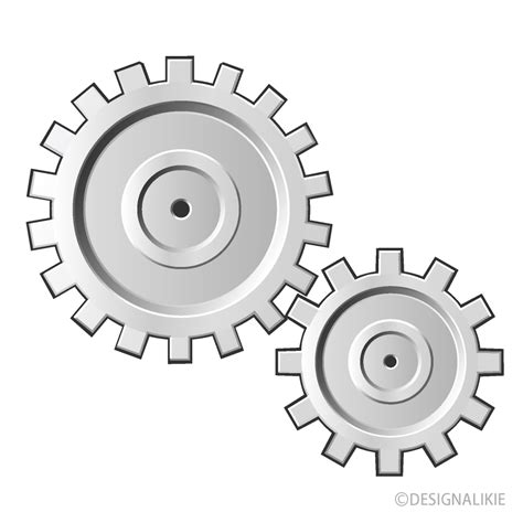 噛み合った歯車イラストのフリー素材｜イラストイメージ