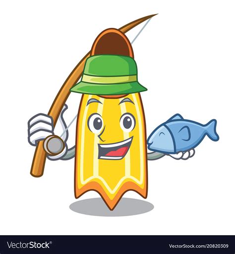 Fishing Swim Fin Mascot Cartoon Royalty Free Vector Image