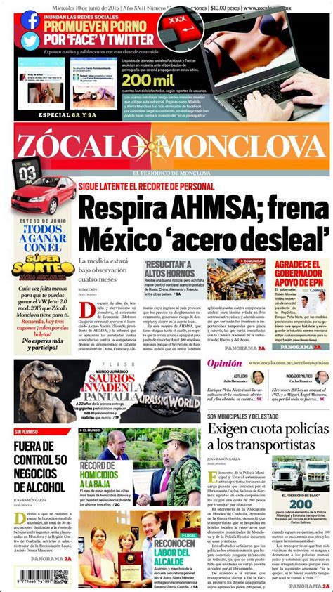 Periódico Zócalo Monclova México Periódicos De México Edición De