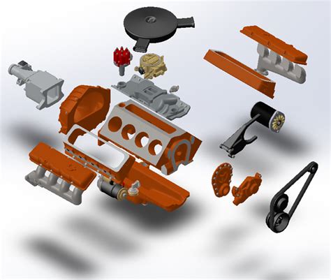 Archivo Stl 124 Scale Chevy Big Block V8 Bbc Stock Base Engine File Pack・design Para