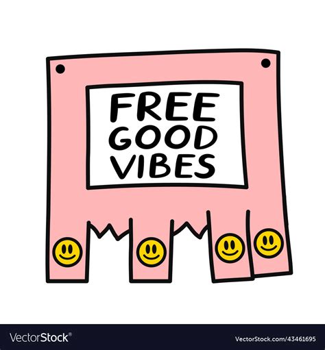 Good vibes only quote hand drawn cartoon Vector Image