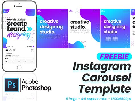 Free Instagram Carousel Psd Template Free Photoshop Psfiles