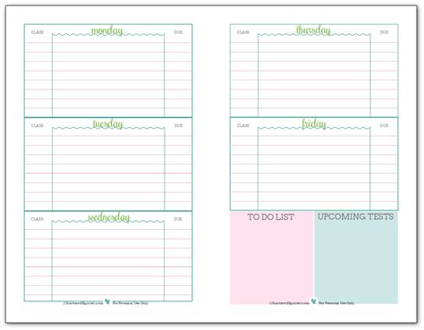 High School Student Schedule Template Pdf Template