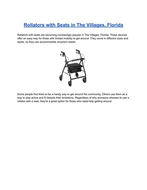 Ppt Rollators With Seats In The Villages Florida Powerpoint