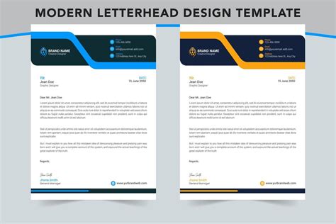 Corporate modern business letterhead design template, 2 color variation ...