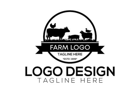 Premium Vector Farm Animal Livestock Circle Logo