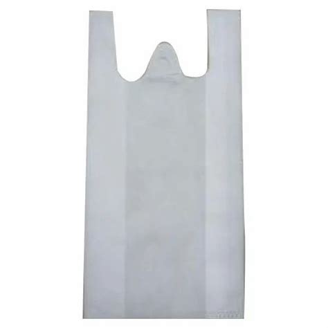 W Cut Plain White Non Woven Bag For Grocery Size Dimension