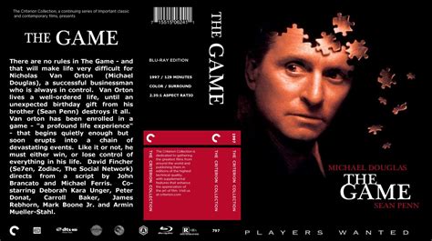 The Game The Criterion Collection Movie Blu Ray Custom Covers The