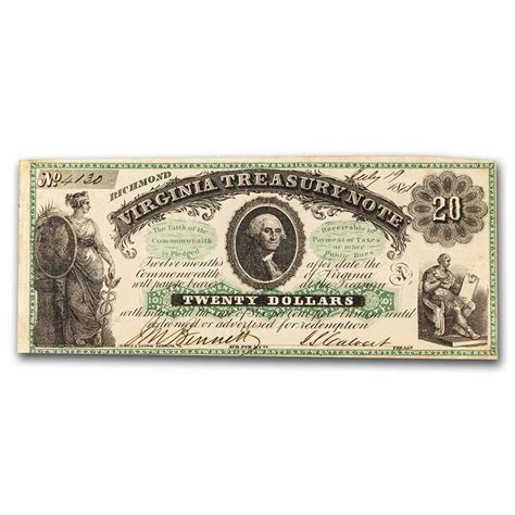 Buy 1861 Virginia Treasury Note 20 Xf Cr3 Apmex