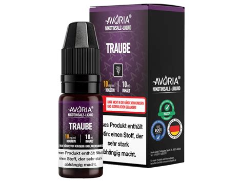 Avoria Traube Nikotinsalz Liquid Faire Preise Gro E Auswahl