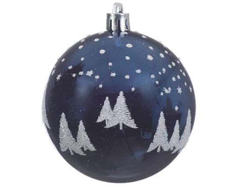 20 Navy Blue Christmas Tree Baubles