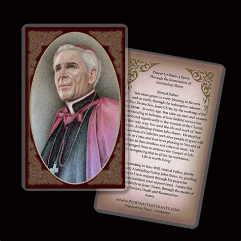 Venerable Archbishop Fulton Sheen Holy Card Portraits Of Saints