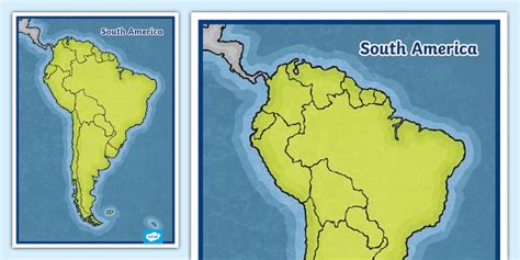 Map Of South America Without Names L Enseignant A Fait