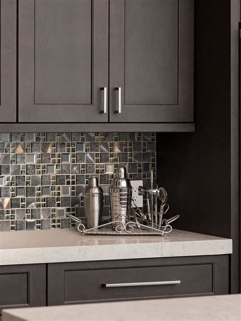 Glass Metal Gray Copper Mosaic Backsplash Tile | Backsplash.com