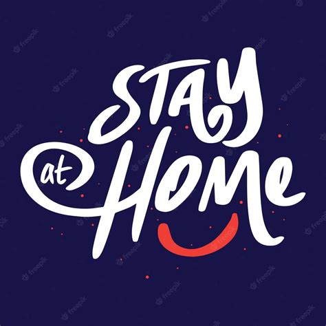 Premium Vector Stay At Home Lettering