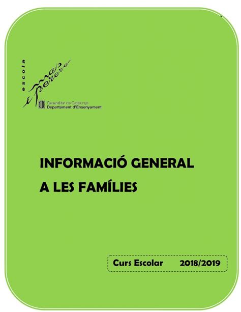 PDF INFORMACIÓ GENERAL A LES FAMÍLIES 2018 09 21 Informació