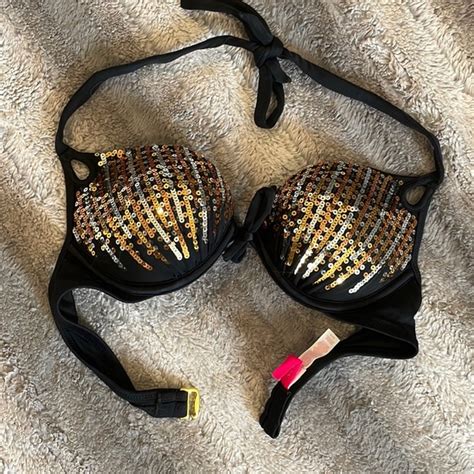 Victoria S Secret Swim Gold And Silver Bikini Top Victorias Secret