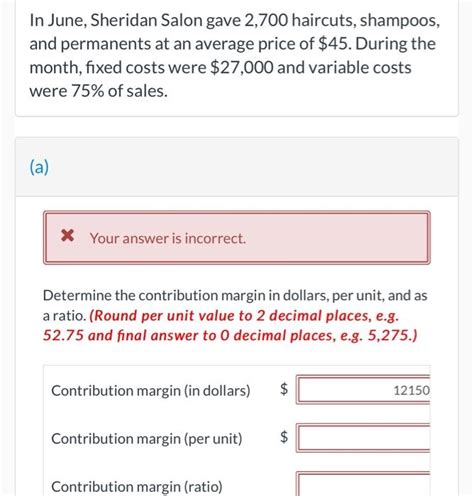 Solved In June Sheridan Salon Gave 2 700 Haircuts Chegg