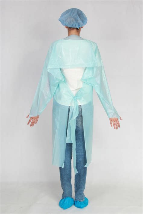 Cpe Over The Head Disposable Open Back Isolation Gown China Gown And