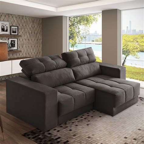 Sofa3 Lugar 180 Cm Mola Ensacada Retratil Reclinavel D28 Veludo Hanover