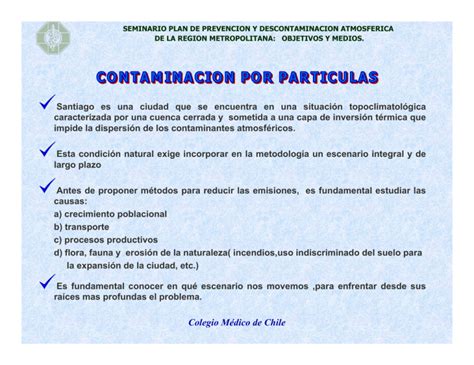 Seminario Plan De Prevencion Y Descontaminacion Atmosferica De La