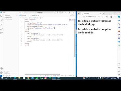CARA MEMBUAT WEBSITE HTML CSS RESPONSIVE MODE DESKTOP MODE