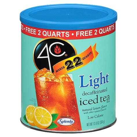 4c Natural Lemon Flavor Light Decaffeinated Iced Tea Mix