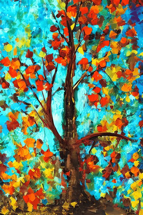 Women Tree Boho Minimalistisch herfstblad Fall Love Painting · Creative ...