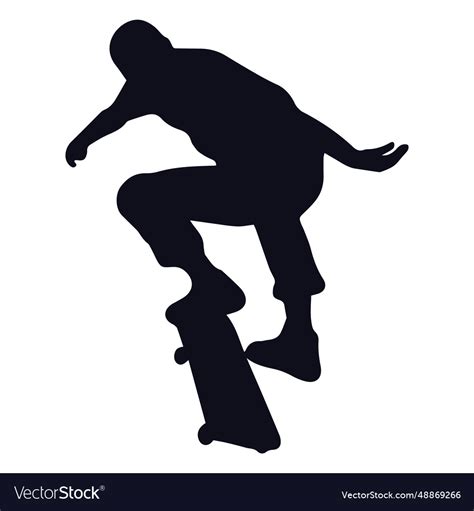 Guy Skater Tricks Silhouette Royalty Free Vector Image