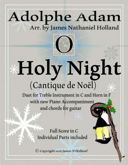 O Holy Night Cantique De Noel Adolphe Adam Duet For Treble Instrument