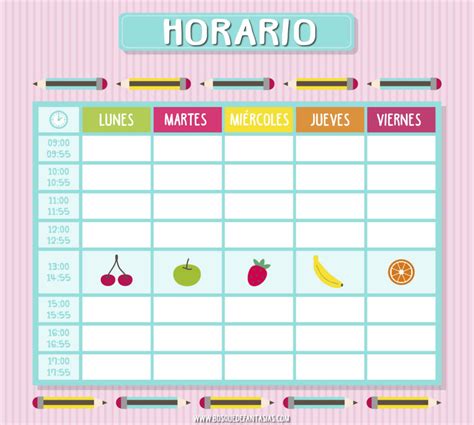 Calendarios Y Horarios De Clase Para Infantil Y Primaria