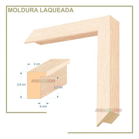 Moldura Caixa Em Barra Cor Madeira Natural Em Verniz Acetinado Perfil