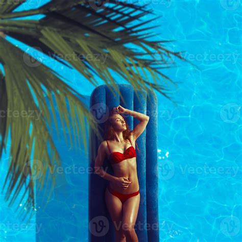 Beautiful Lady In Red Bikini 16504781 Stock Photo At Vecteezy