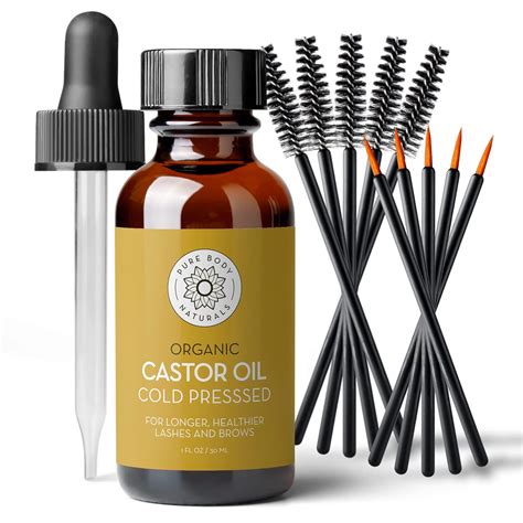 Pure Body Naturals Castor Oil For Eyelashes And Eyebrows Brow And Lash Growth