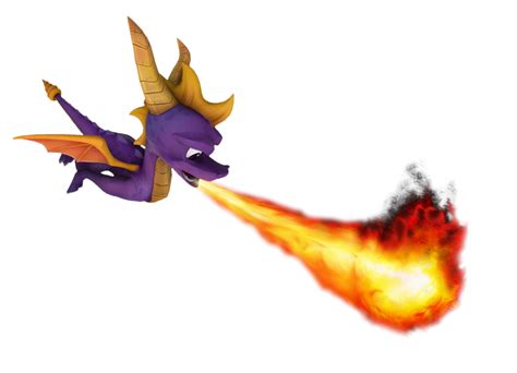 Spyro The Dragon Diving Down And Breathing Fire By Transparentjigglypt2