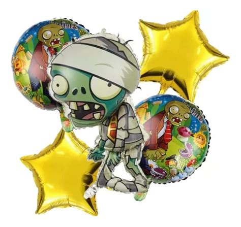 Globo Metálico Plantas Vs Zombies 45 Cm 5 Piezas MercadoLibre