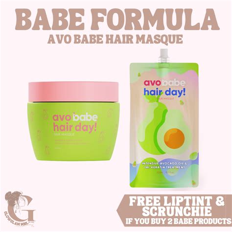 With Freebie Babe Formula Avo Babe Hair Masque Refill Tub Tri Keratin Treatment Avocado Oil