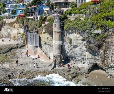 Aerial View Of The Pirates Tower At Victoria Beach In Laguna Beach