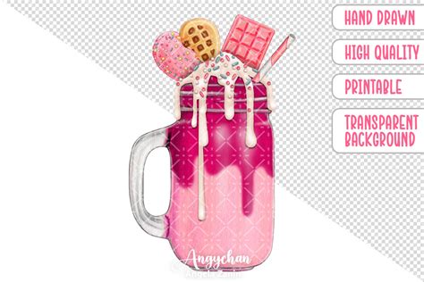 Hand Drawn Cute Milkshake Graphic By Angelazanin Creative Fabrica