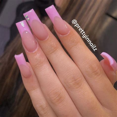 French Tip Acrylic Nails Simple Acrylic Nails Long Square Acrylic