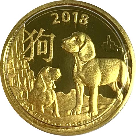 Australien RAM Lunar 2018 Jahr Des Hundes 1 10 Oz Gold PP 399 00