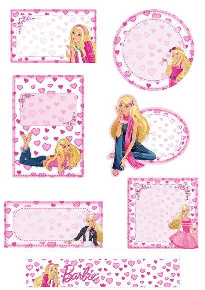 ARQUIVO EM PNG ETIQUETA ESCOLAR BARBIE Elo7 Produtos Especiais